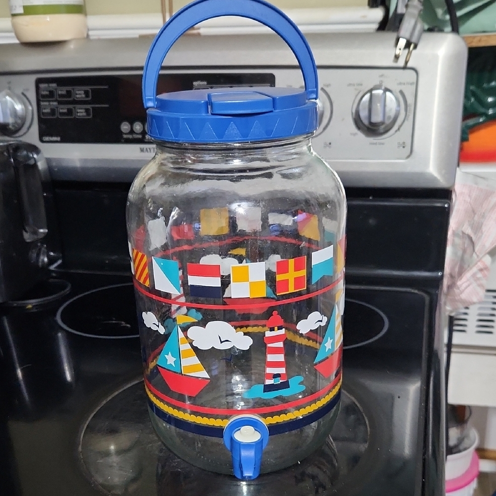 Vintage 80s Nautical Themed Beverage Dispenser